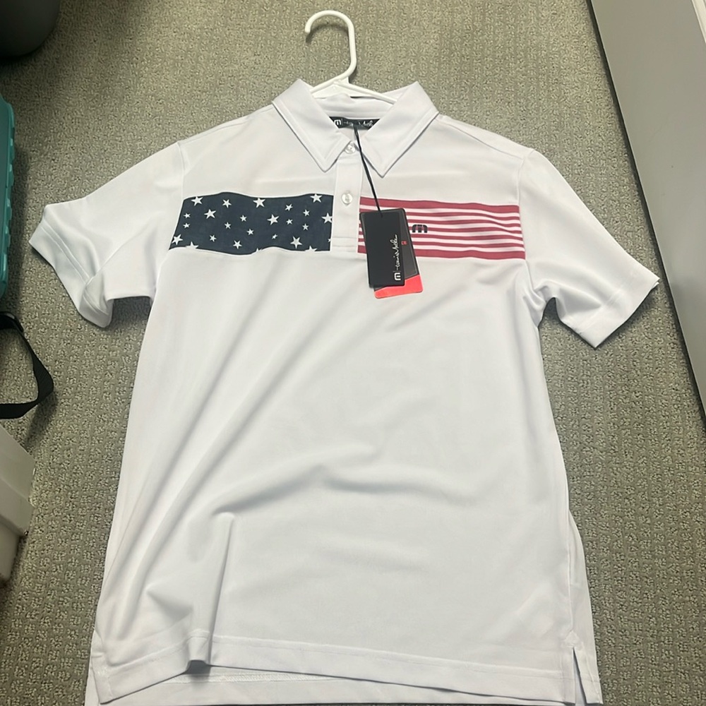 Travis Mathew American flag Polo